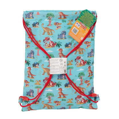Saco azul Paw Patrol Dino Rescue con dinosaurios y cordones rojos - 5