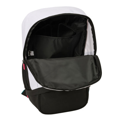 Mochila zapatillero Real Madrid SAFTA blanca y negra - 5