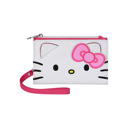 Cartera blanca de Hello Kitty con lazo rosa y correa de muñeca - 4