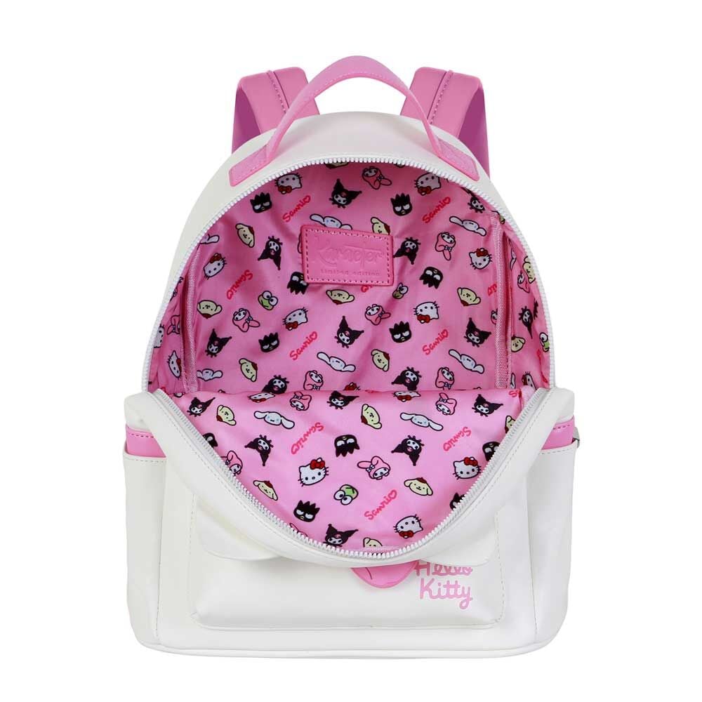 Mochila Hello Kitty blanca y rosa de 29 cm - 2