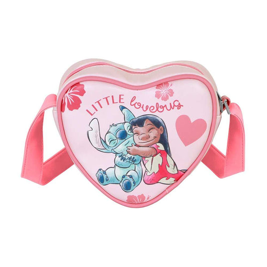 Bolso bandolera rosa en forma de corazón con Stitch y Lilo - 2
