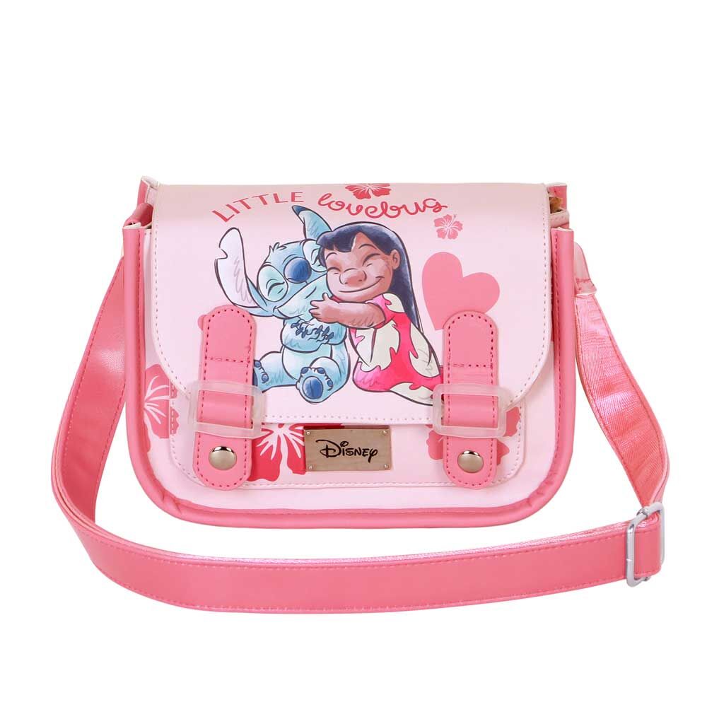 Bandolera rosa Love Stitch Disney con Stitch y Lilo