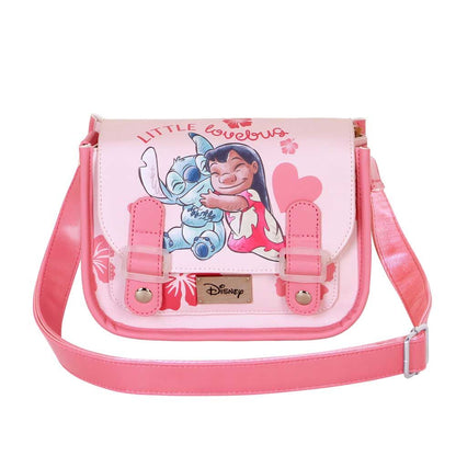 Bandolera rosa Love Stitch Disney con Stitch y Lilo