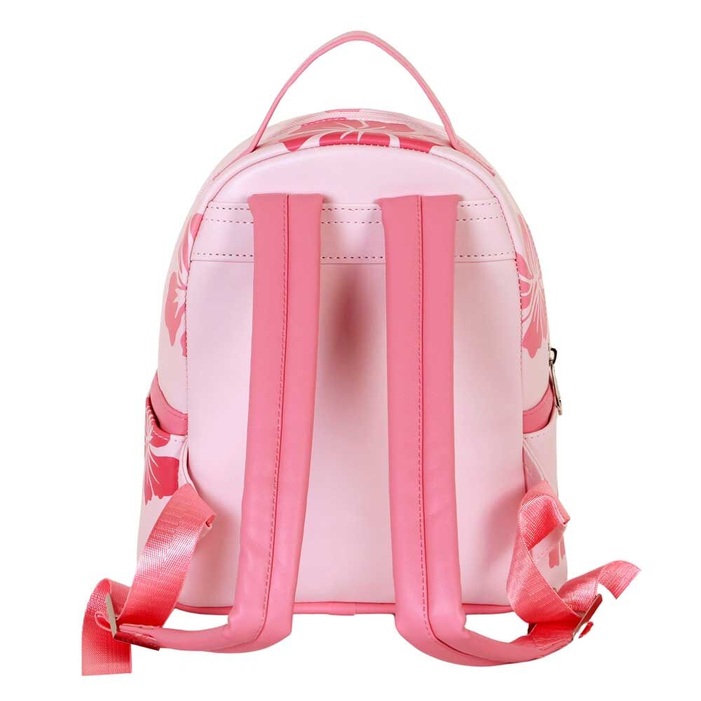 Mochila rosa Disney Stitch con flores y dibujo de Stitch y Lilo - 2