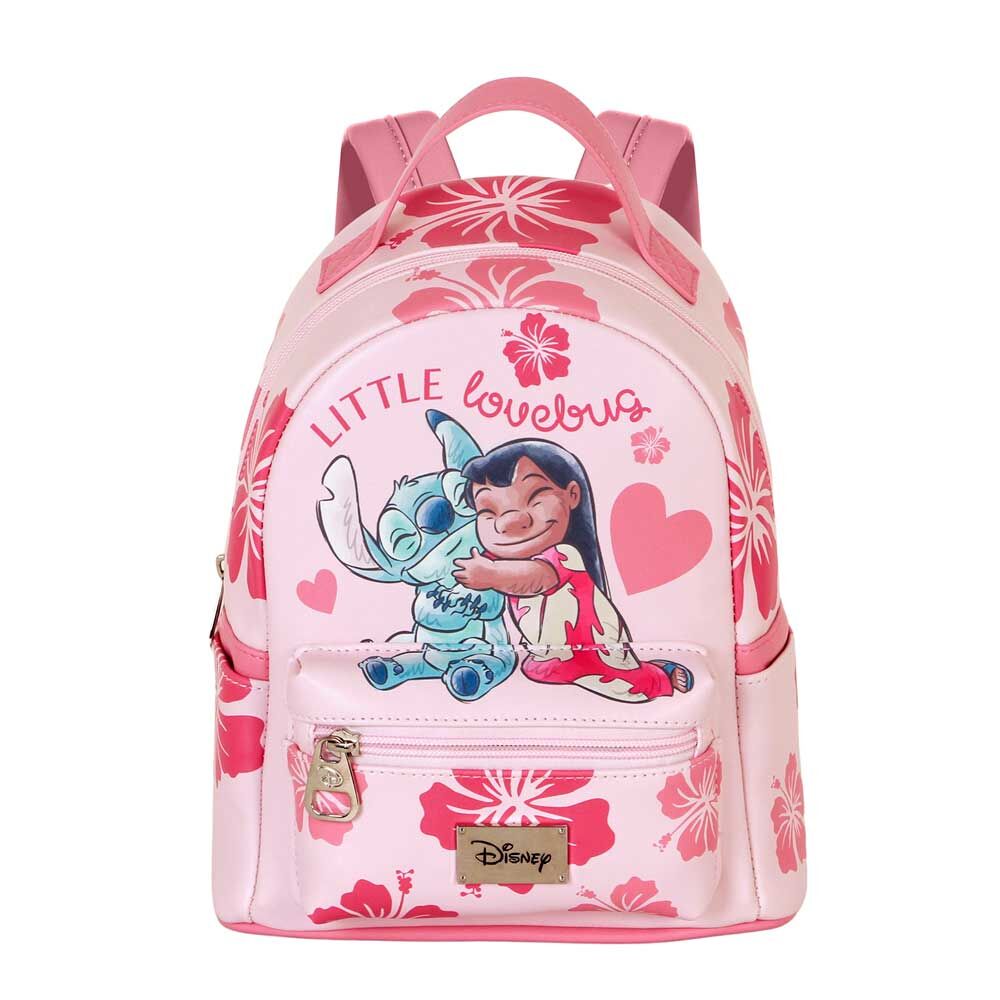 Mochila rosa Disney Stitch con flores y dibujo de Stitch y Lilo - 3