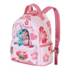 Mochila rosa Disney Stitch con flores y dibujo de Stitch y Lilo