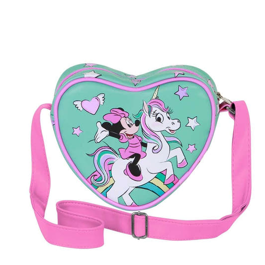 Bolso de corazón Fantasy de Minnie Disney con correa rosa