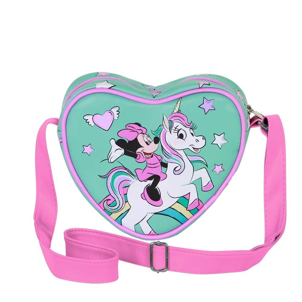 Bolso de corazón Fantasy de Minnie Disney con correa rosa