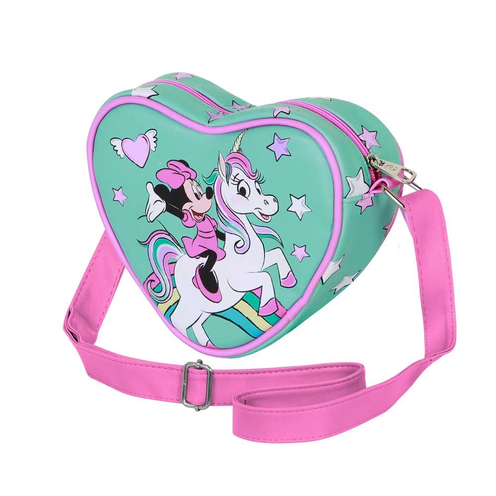 Bolso de corazón Fantasy de Minnie Disney con correa rosa - 3