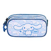 Portatodo triple de Cinnamoroll en tonos azules y lilas