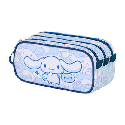 Portatodo triple de Cinnamoroll en tonos azules y lilas - 3
