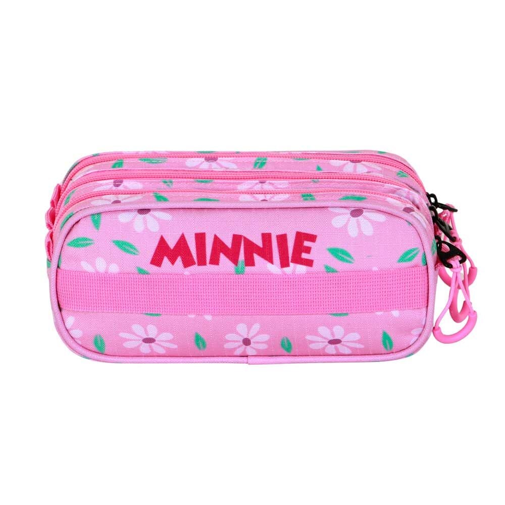 Portatodo triple rosa de Minnie Disney con flores - 2