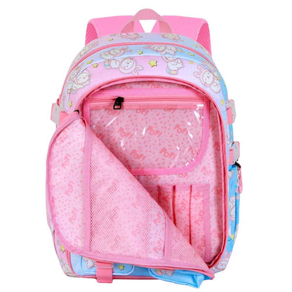 Mochila Bunicat Oh My Pop! azul y rosa con estampado de conejitos - 2