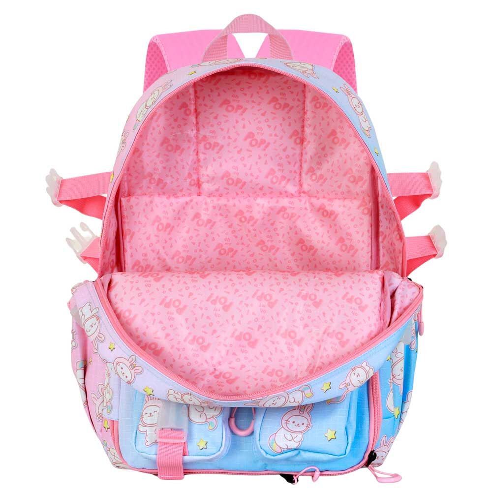 Mochila Bunicat Oh My Pop! azul y rosa con estampado de conejitos - 5