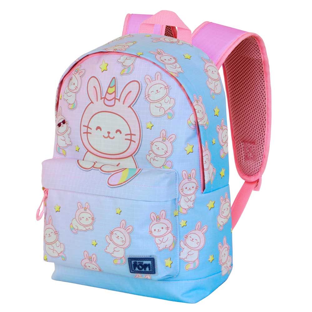 Mochila Bunicat Oh My Pop! azul y rosa con estampado de conejitos - 3