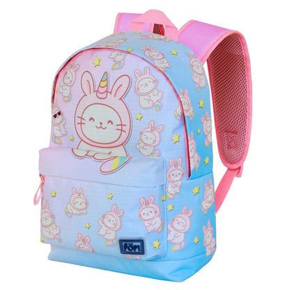 Mochila Bunicat Oh My Pop! azul y rosa con estampado de conejitos - 3