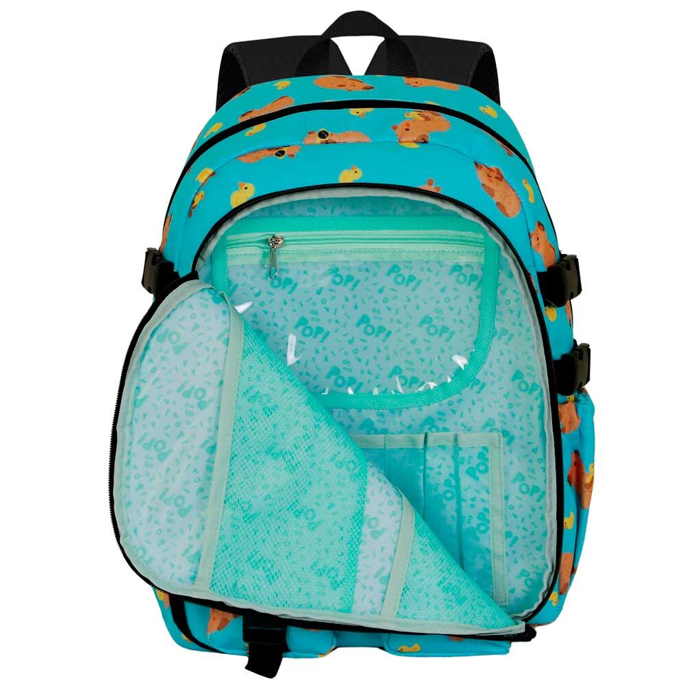 Mochila turquesa Oh My Pop! con diseño de capibara - 2