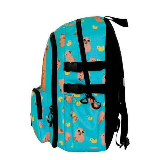 Mochila turquesa Oh My Pop! con diseño de capibara - 4