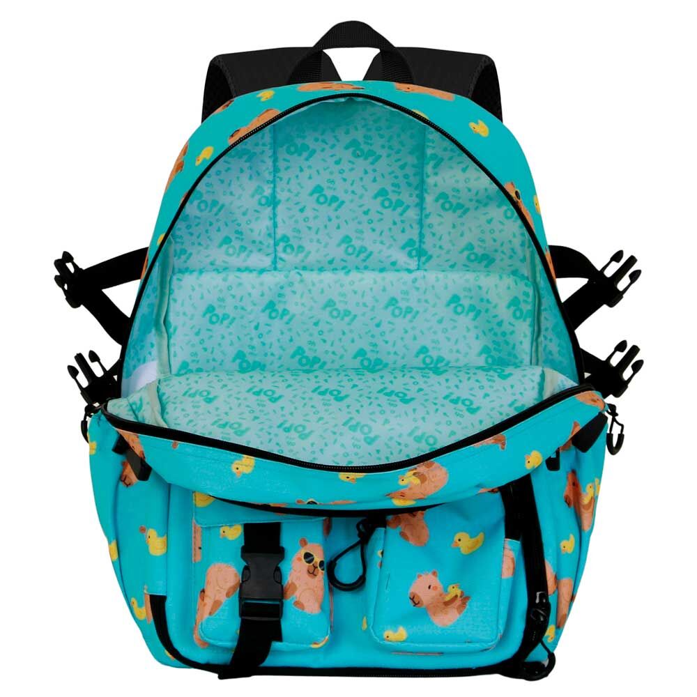 Mochila turquesa Oh My Pop! con diseño de capibara - 5