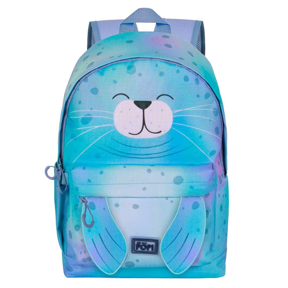 Mochila Sealy Oh My Pop! turquesa y lila con diseño de gato - 3