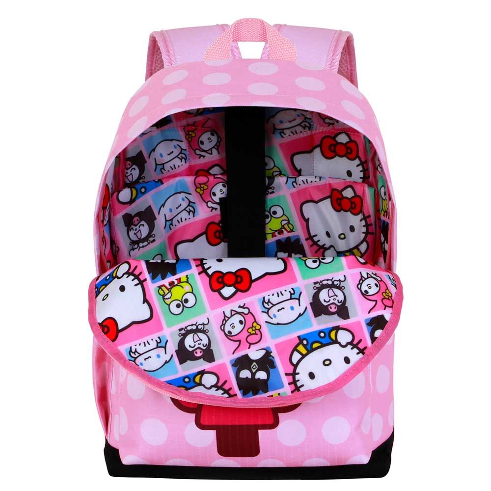 Mochila rosa de Hello Kitty con lunares blancos y bolsillo frontal - 2