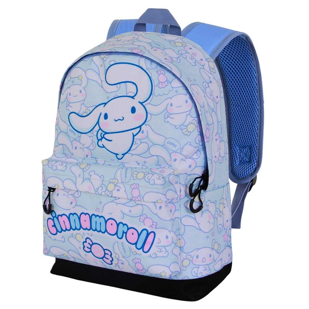 Mochila azul de Cinnamoroll Hello Kitty con bolsillo frontal