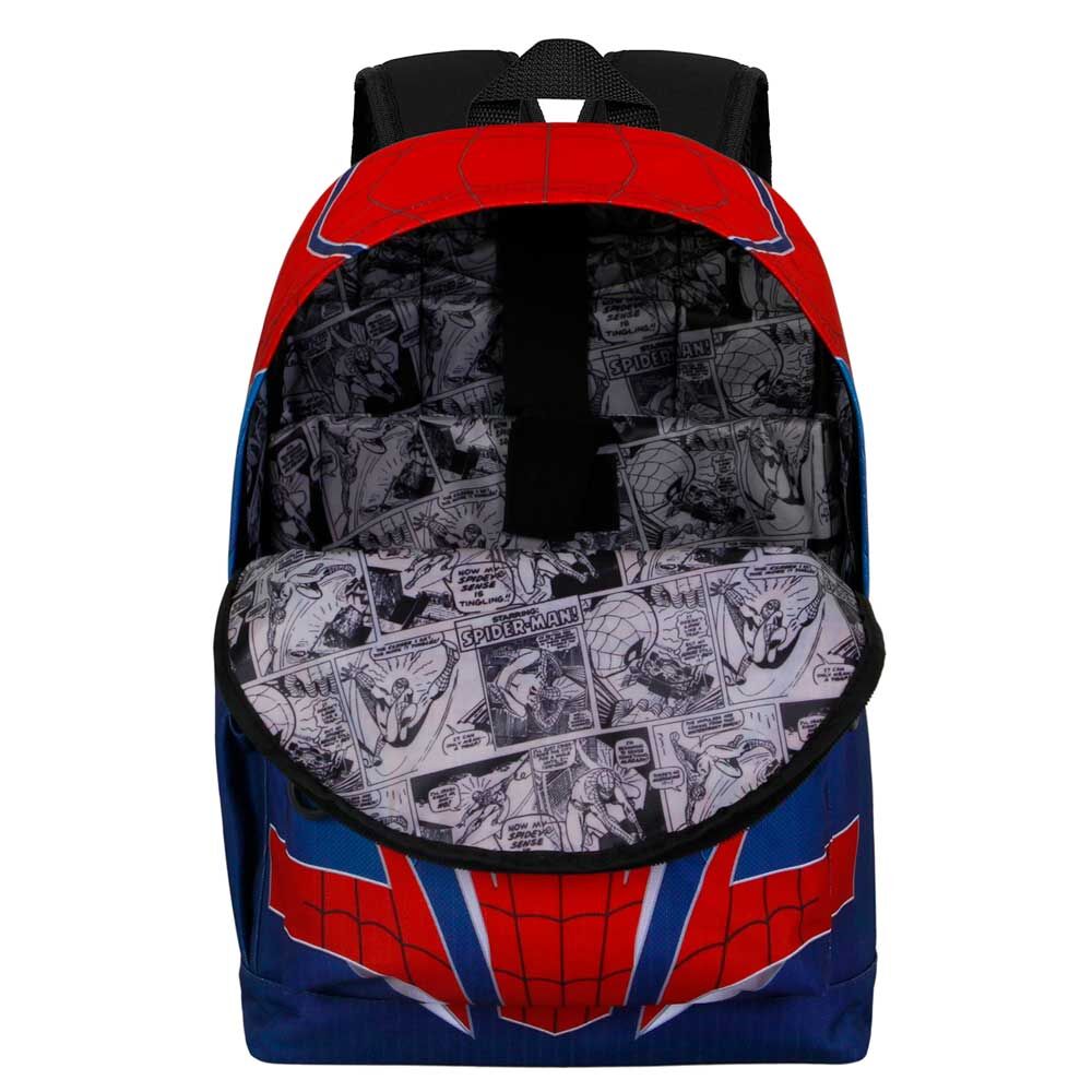 Mochila Spider-Man Marvel roja y azul con araña blanca - 2