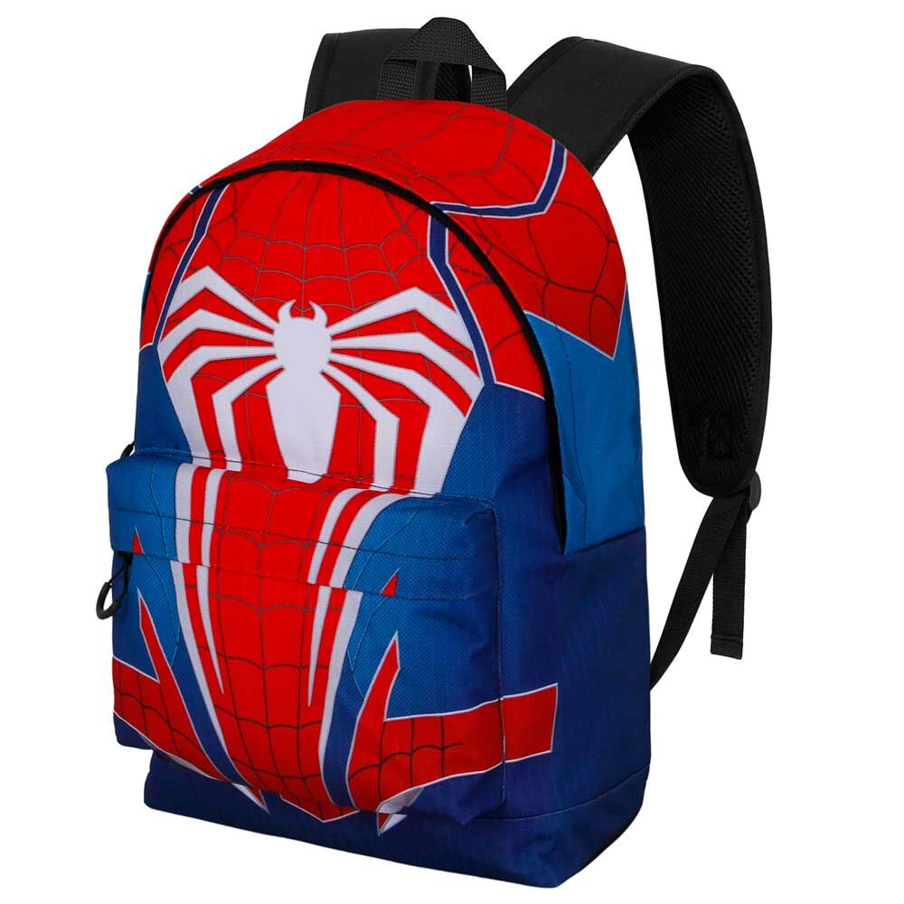 Mochila Spider-Man Marvel roja y azul con araña blanca