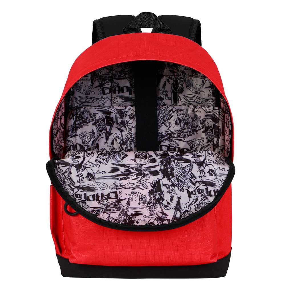 Mochila roja y negra de Deadpool Marvel con bolsillo delantero - 3