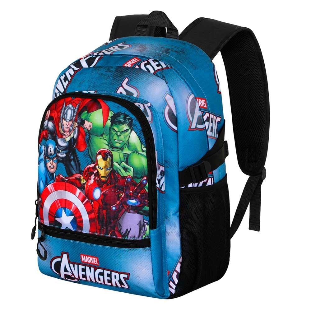 Mochila azul de Los Vengadores Marvel con Capitán América, Thor, Hulk e Iron Man