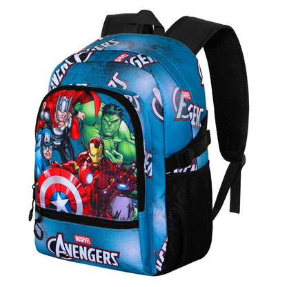 Mochila azul de Los Vengadores Marvel con Capitán América, Thor, Hulk e Iron Man