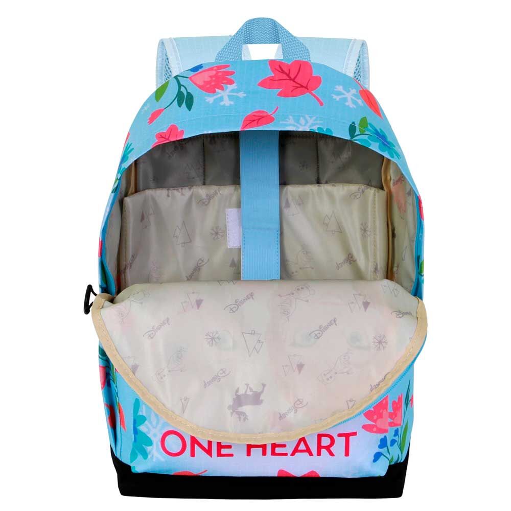 Mochila Frozen 2 Disney azul con Elsa y Anna y estampado floral - 2