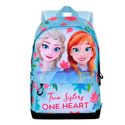 Mochila Frozen 2 Disney azul con Elsa y Anna y estampado floral - 3