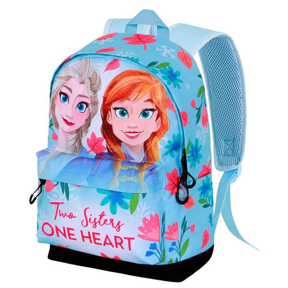 Mochila Frozen 2 Disney azul con Elsa y Anna y estampado floral
