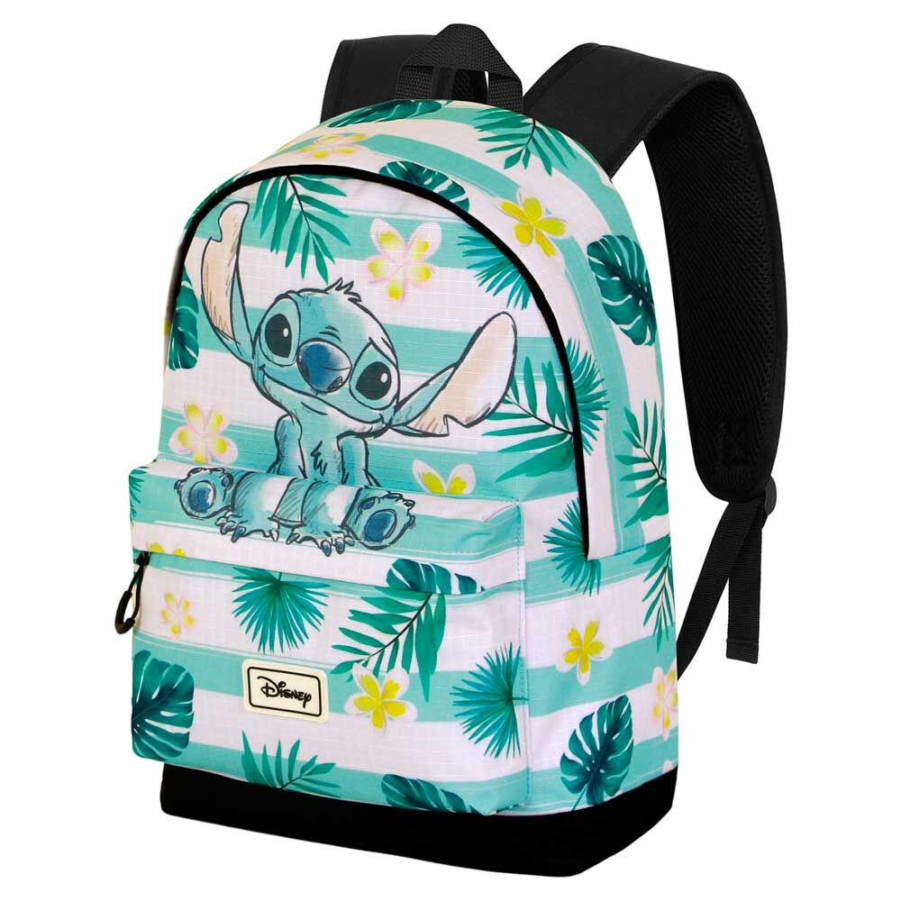 Mochila Disney Stitch Ocean con estampado tropical y bolsillo frontal