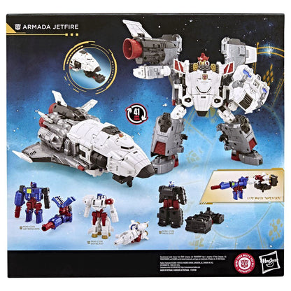 Figura articulada Armada Jetfire de Transformers en su embalaje