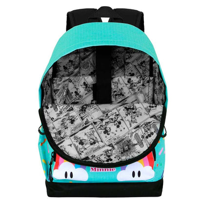 Mochila turquesa Rainbow de Minnie Disney con arcoíris frontal - 3
