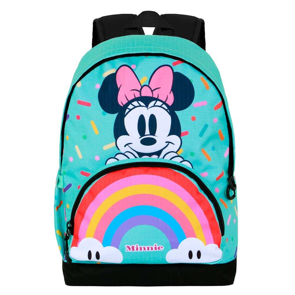 Mochila turquesa Rainbow de Minnie Disney con arcoíris frontal - 4