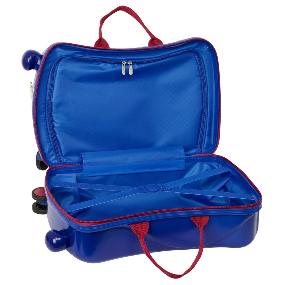 Maleta trolley azul del F.C. Barcelona con ruedas y escudo frontal - 2