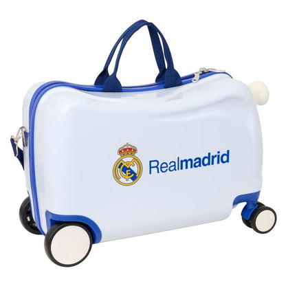 Maleta trolley Real Madrid blanca y azul de 44 cm