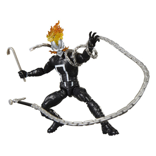 Figura articulada de Ghost Rider Robbie Reyes con cadena y calavera en llamas