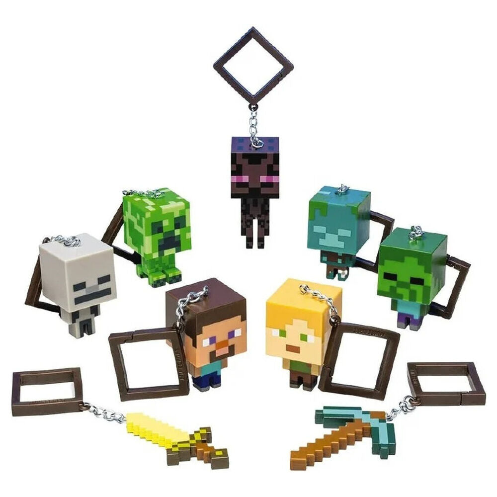 Expositor PALADONE Minecraft Backpack Buddies con llaveros coleccionables - 2