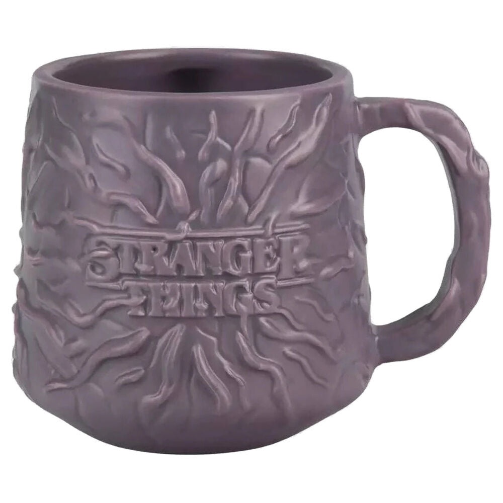 Taza 3D morada de Vecna y Stranger Things