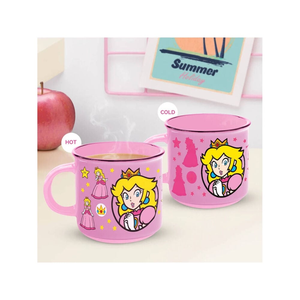 Taza térmica rosa de Princess Peach de Super Mario