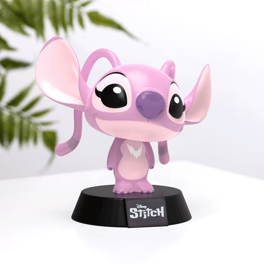 Lámpara 3D de Angel de Disney Stitch sobre base negra