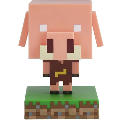 Lámpara Piglin de Minecraft PALADONE sobre base de césped y tierra