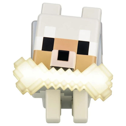 Lámpara Wolf de Minecraft con hueso iluminado