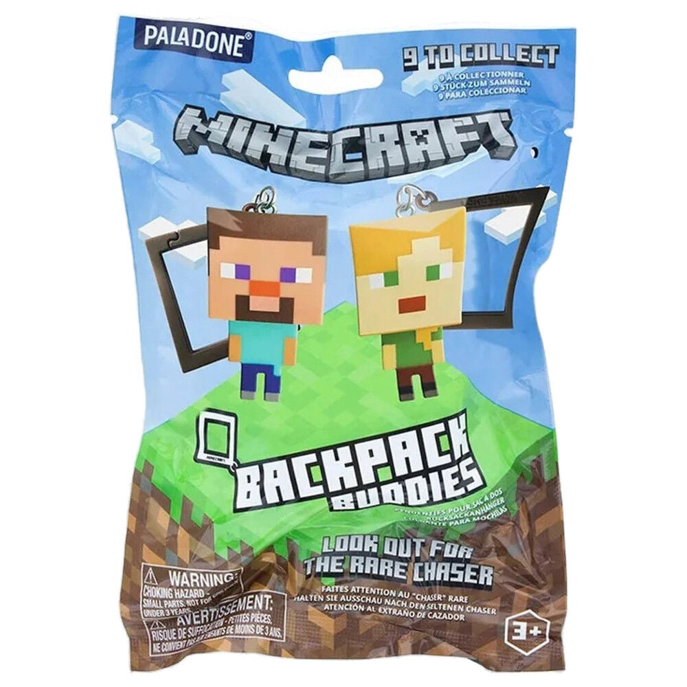 Expositor PALADONE Minecraft Backpack Buddies con llaveros coleccionables - 3