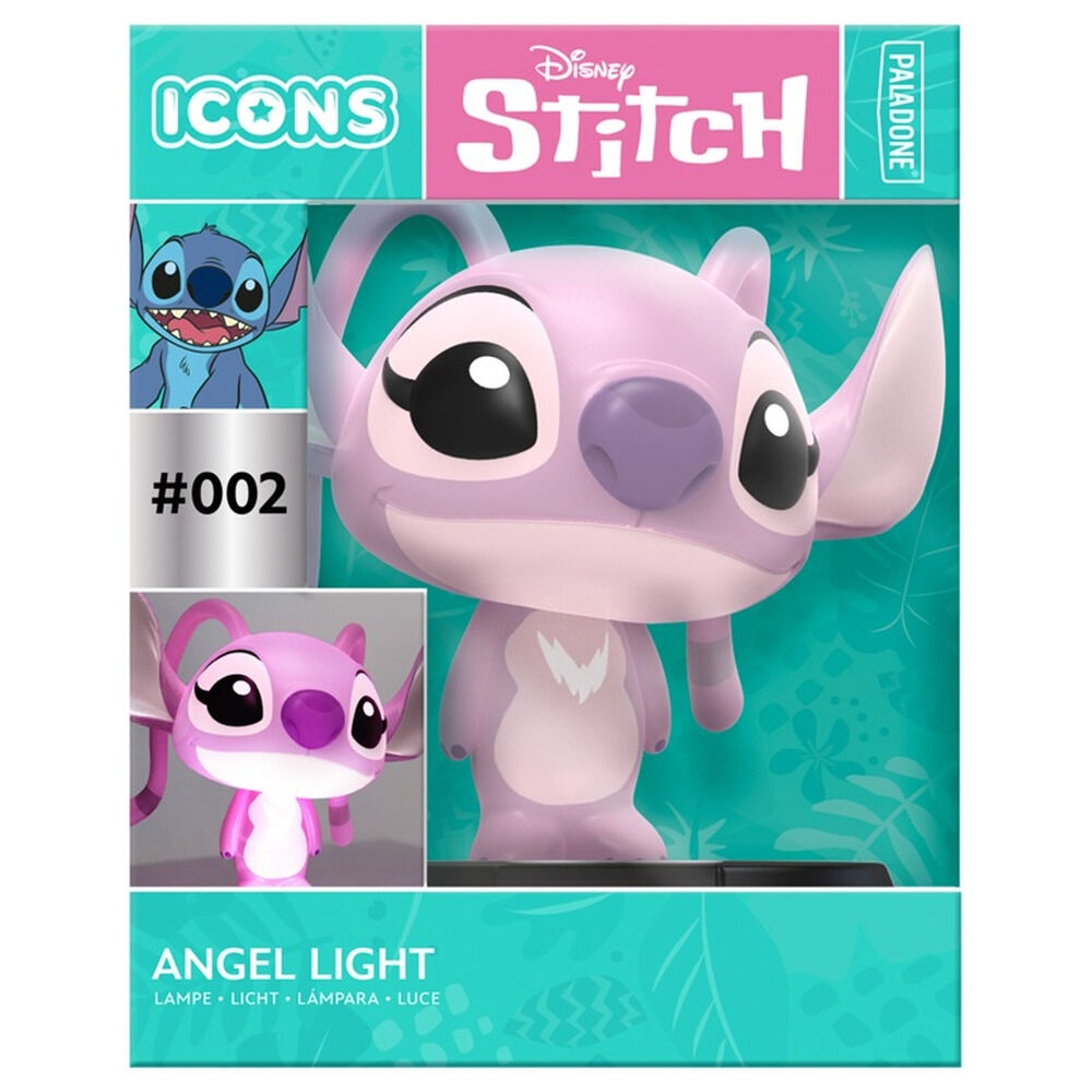 Lámpara 3D de Angel de Disney Stitch sobre base negra - 2