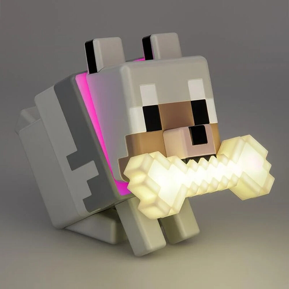 Lámpara Wolf de Minecraft con hueso iluminado - 2